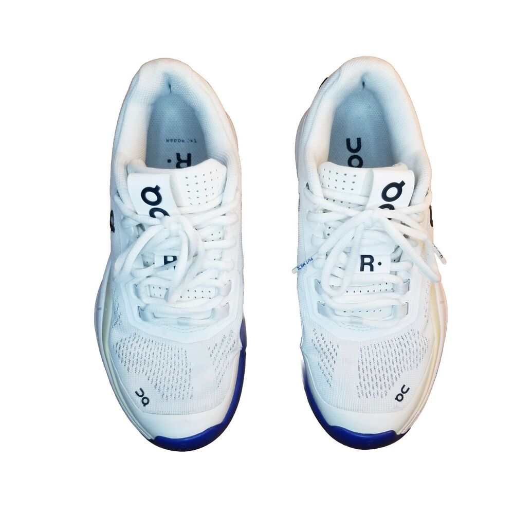 On The Roger Women Size 7 Pro White Indigo Blue Tennis Shoes Sneakers 48.98720